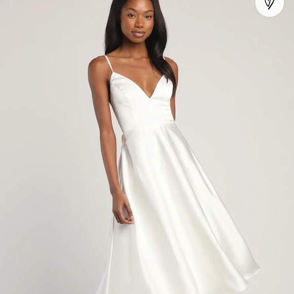 Lulu's Elegant White Midi Dress - Picture 2 of 14